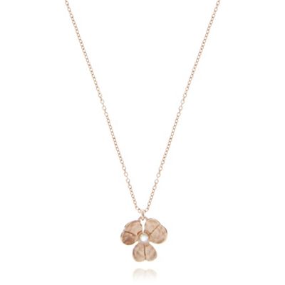 Rose gold crystal flower necklace